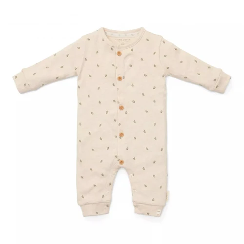 Salopeta din bumbac organic pentru bebelusi - Little Farm - Green Leves - Little Farm-74 Marime 74