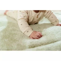 Salopeta din bumbac organic pentru bebelusi - Little Farm - Green Leves - Little Farm-74 Marime 74 3