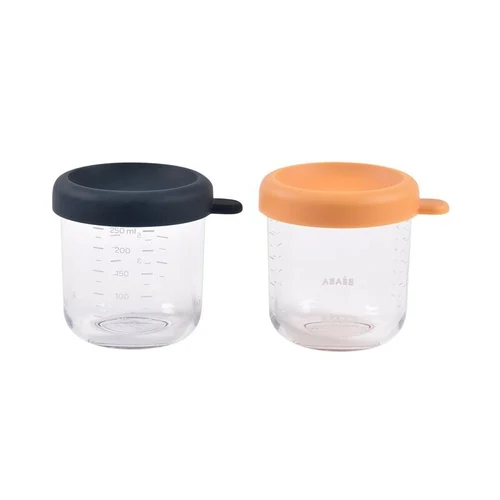 Set 2 recipiente sticla Beaba 250 ml Night Blue/Honey