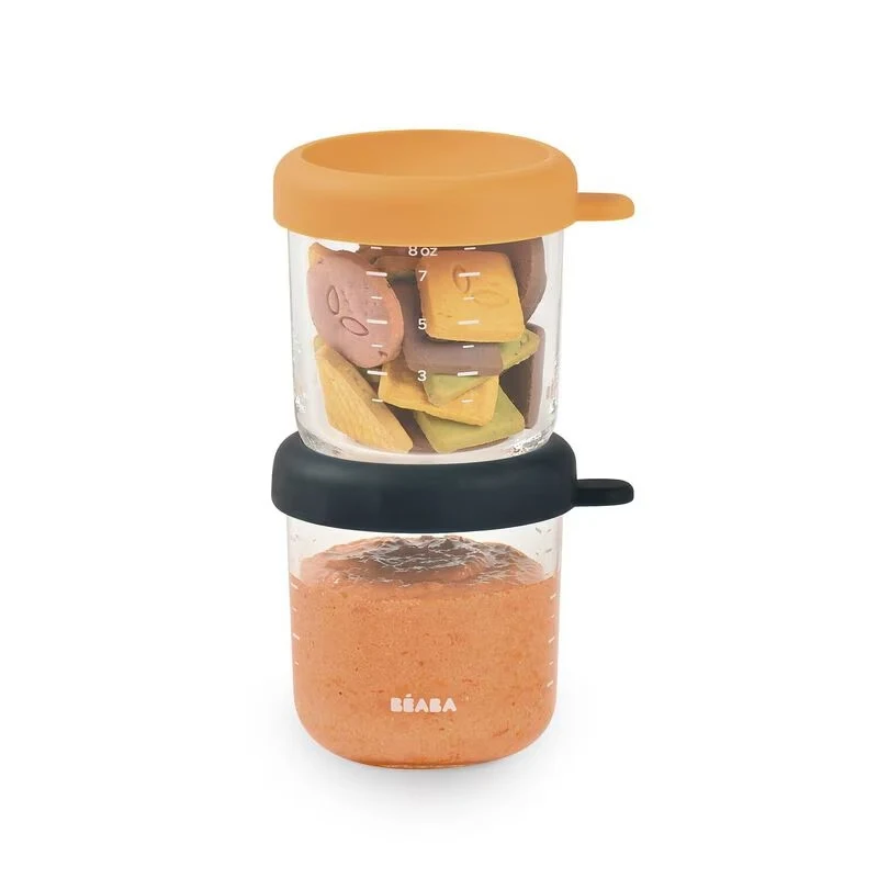 Set 2 recipiente sticla Beaba 250 ml Night Blue/Honey 3