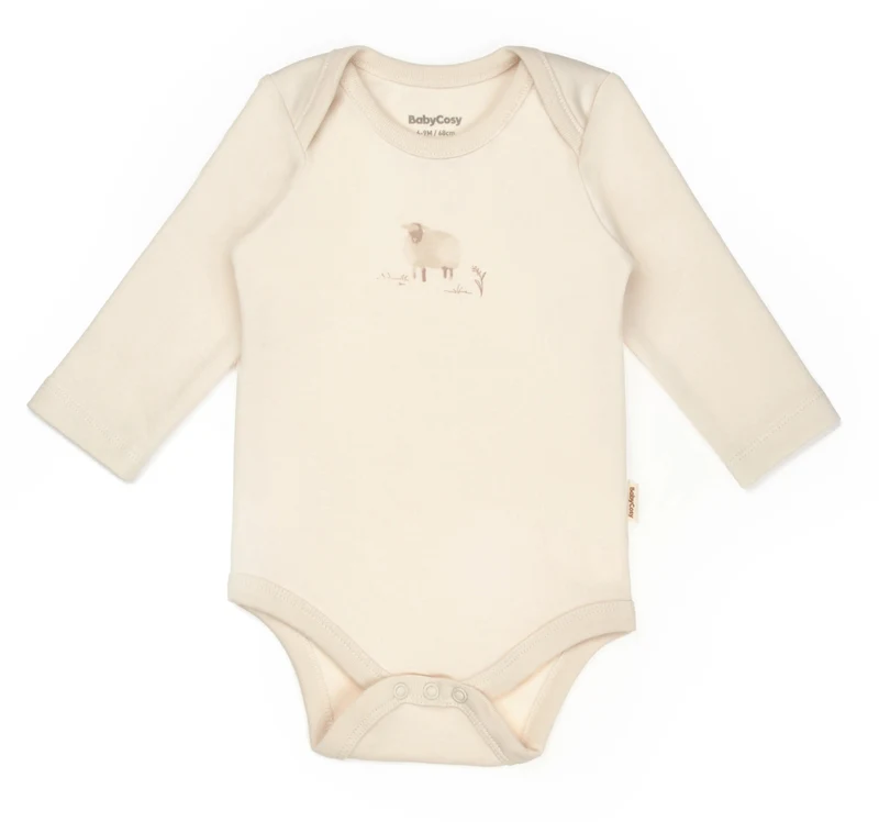 Body cu mânecă lungă BabyCosy Cream 2 buc (18-24L) 2
