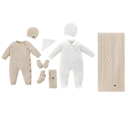 Set nou nascut 8 piese Baby Boy Leoking,Beige 3470