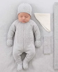 Set nou nascut 7 piese Baby Boy Leoking, Grey 3163 2