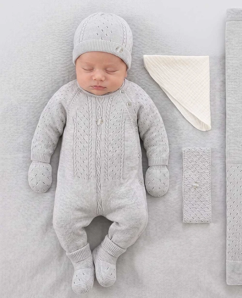 Set nou nascut 7 piese Baby Boy Leoking, Grey 3163 2