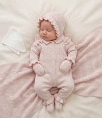 Set nou nascut 7 piese Baby Girl Leoking, Beige 3167 2