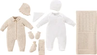 Set nou nascut 8 piese Baby Girl Leoking, Beige 3465