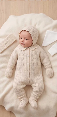 Set nou nascut 8 piese Baby Girl Leoking, Beige 3465 2