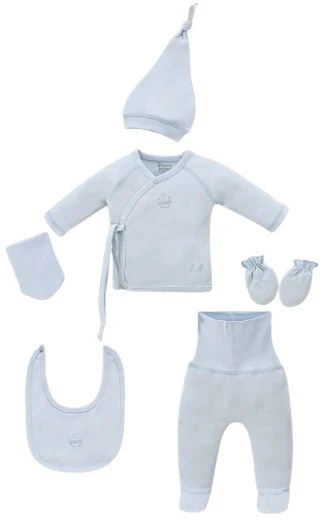 Set nou nascut 6 piese Baby Boy Leoking, Blue 3901