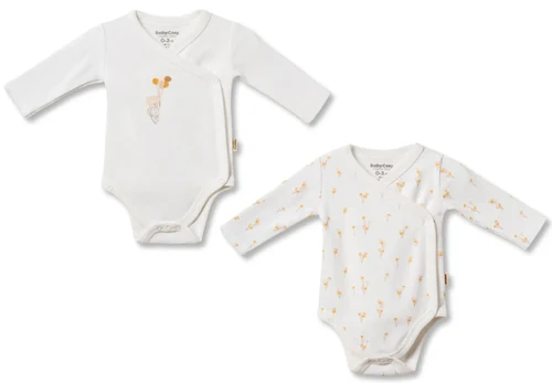 Body kimono cu mâneca lungă BabyCosy 2 buc