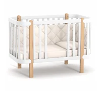 Veres Patut pentru copii, 120×60 cm, LD5 Monaco Alb/Natural 4