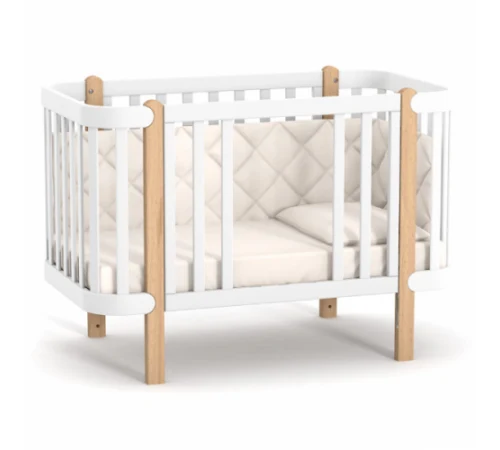 Veres Patut pentru copii, 120×60 cm, LD5 Monaco Alb/Natural 4