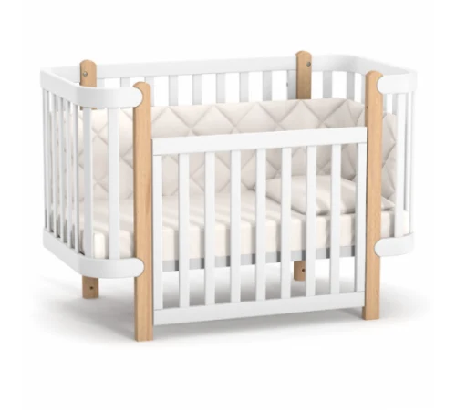 Veres Patut pentru copii, 120×60 cm, LD5 Monaco Alb/Natural 3