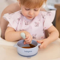  Bol din silicon cu ventuză și capac Albastru, Babyono 5