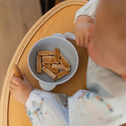  Bol din silicon cu ventuză și capac Albastru, Babyono 3