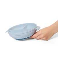  Farfurie din silicon cu ventuză și capac Albastru, Babyono 3