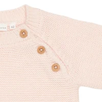 Salopeta tricotata pentru bebelusi - Pink - Flowers & Butterflies - Little Dutch - 62 3