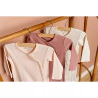 Salopeta rib din bumbac organic pentru bebelusi - Pink - Little Dutch - 74/80 4