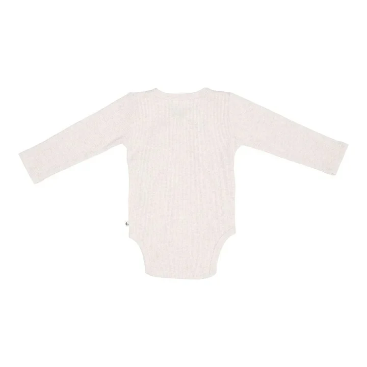 Body kimono cu maneca lunga  din bumbac organic - Sand - Little Dutch - 86/92 2