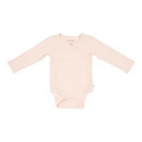 Body kimono cu maneca lunga  din bumbac organic - Pink - Little Dutch - 74/80