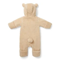 Salopeta captusita cu gluga din material teddy - Baby Bunny Sand - Little Dutch - 62/68 2