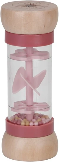 Jucarie senzoriala din lemn FSC - cilindru cu margele - Flowers & Butterflies - Little Dutch