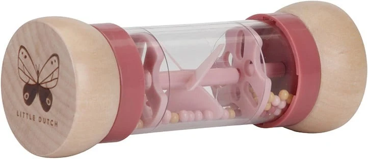 Jucarie senzoriala din lemn FSC - cilindru cu margele - Flowers & Butterflies - Little Dutch 2