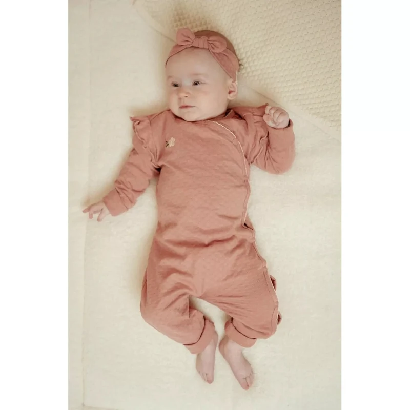 Salopeta pentru bebelusi cu inchidere laterala - Pink Blush - Little Dutch - 74 3