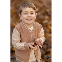 Вязаный кардиган из органического хлопка — Brown/Taupe — Forest Friends — Little Dutch — 86 3