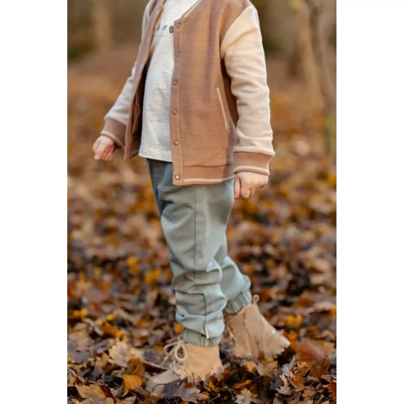 Cardigan tricotat din bumbac organic - Brown/Taupe - Forest Friends - Little Dutch - 104 5