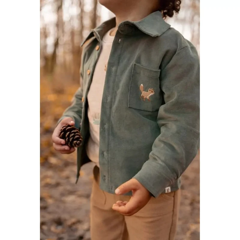 Pantaloni din bumbac organic - Brown - Forest Friends - Little Dutch - 104 5