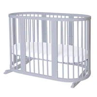 Patuc transformabil pentru copii 9 in 1 Smart Bed Rotund Gri, 72x72x120cm IngVart