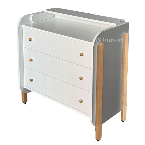 Comoda Nika Alb/Natural IngVart