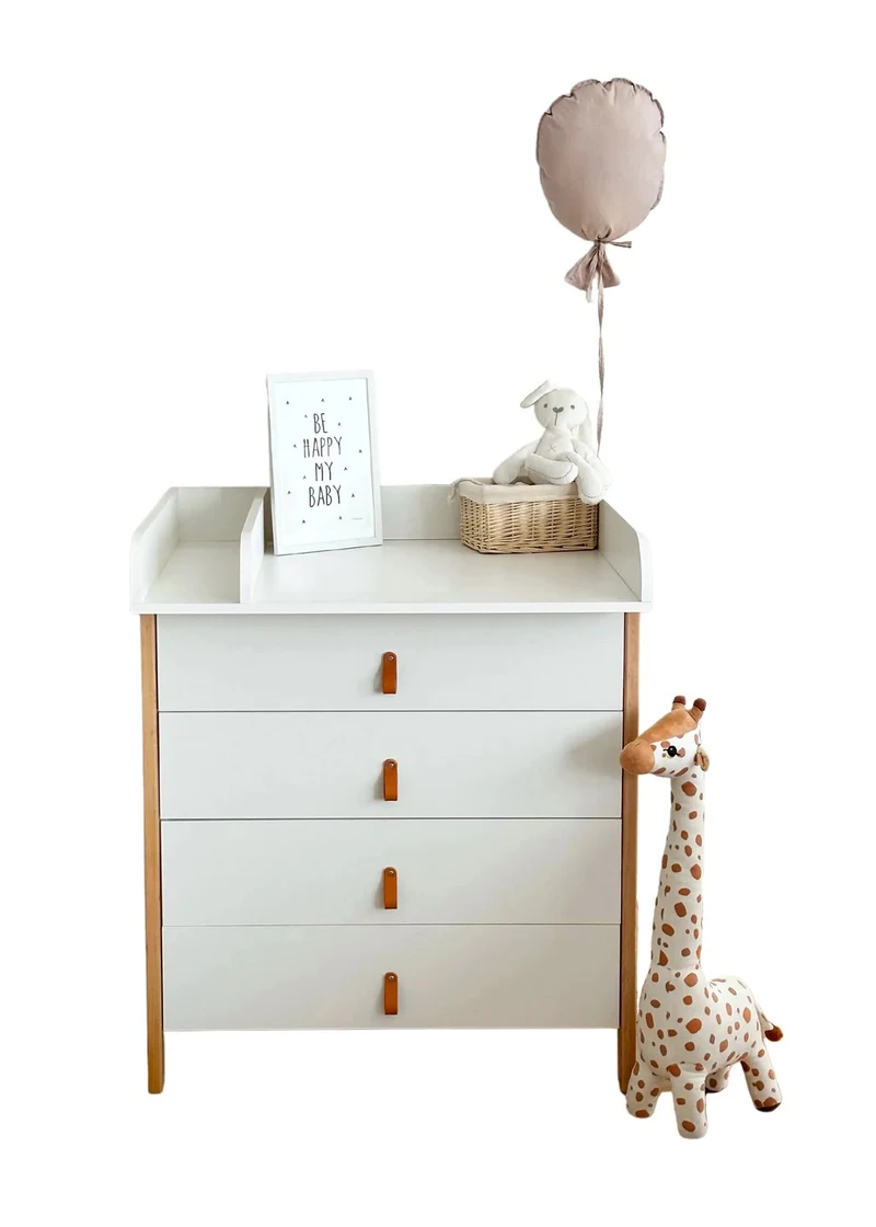 Comoda Scandi Alb/Cappucino IngVart 4