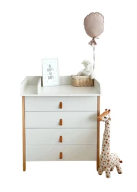 Comoda Scandi Alb/Cappucino IngVart