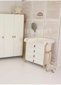 Comoda Scandi Alb/Cappucino IngVart 2