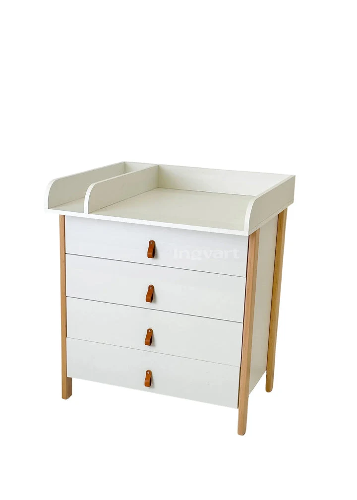 Comoda Scandi Alb/Cappucino IngVart 3