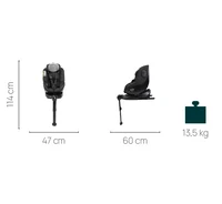 Scaun auto rotativ Chicco One Seat I-Size, Posh Black (40-105cm) 2