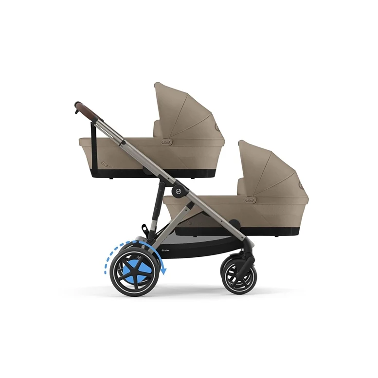 Carucior pentru gemeni 2 in 1 Cybex e-Gazelle S Almond Beige 2025 6