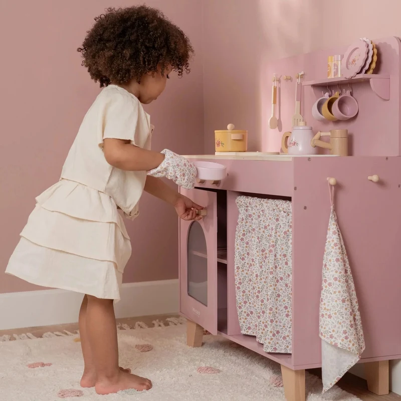 Bucatarie din lemn FSC cu accesorii - Roz - Little Dutch 4
