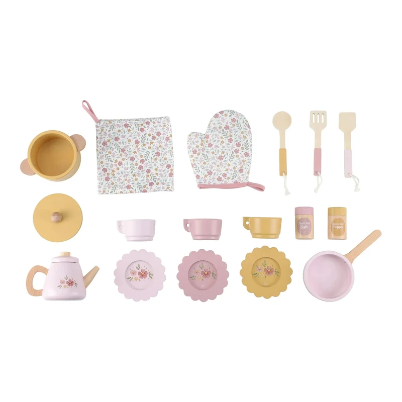 Bucatarie din lemn FSC cu accesorii - Roz - Little Dutch 3
