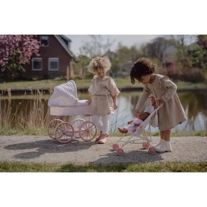 Carucior cu landou pentru papusi - Roz - Little Dutch 2
