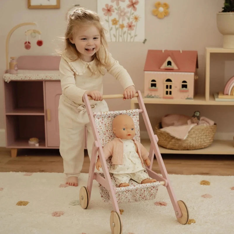 Carucior din lemn FSC pentru papusi - Little Dutch 4