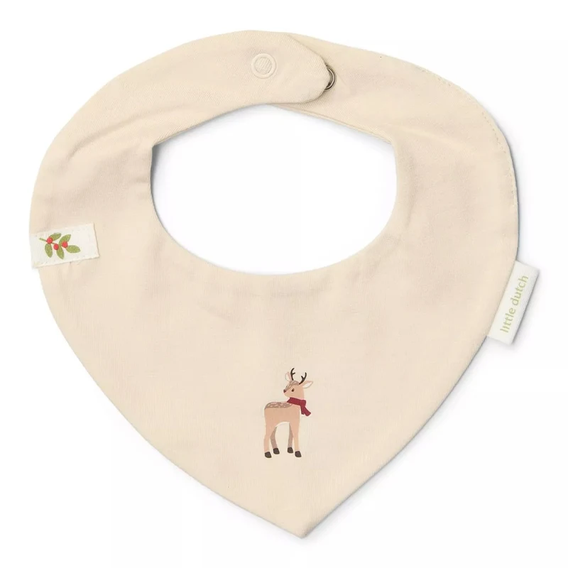 Baveta bandana din bumbac organic - set 2 bucati - Little Christmas - Little Dutch 3