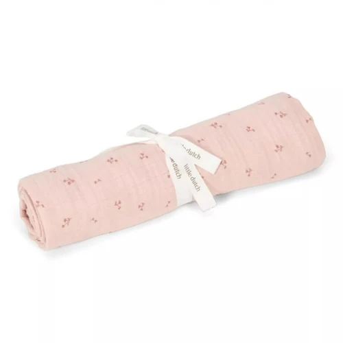 Муслиновая пелёнка из органического хлопка – 120 × 120 см – Pure Blossom – Little Dutch