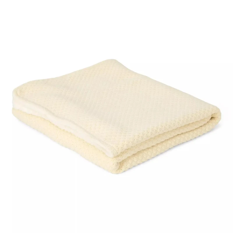 Вязаное одеяло из органического хлопка с плюшевой подкладкой – 70 × 100 см – Pure Soft White – Little Dutch 2
