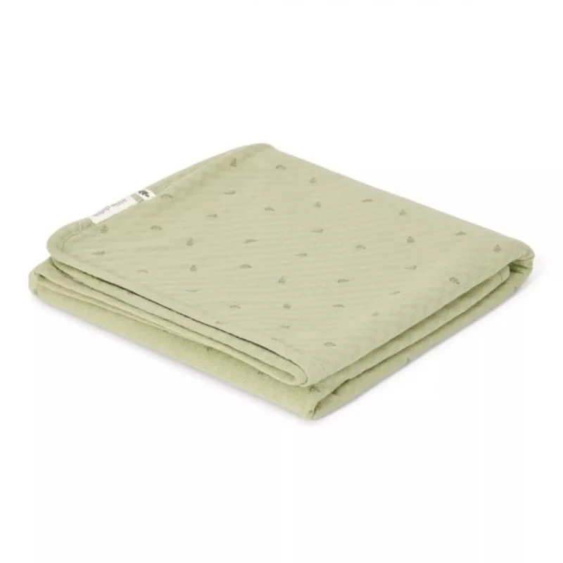 Двустороннее одеяло из органического хлопка – 70 × 100 см – Pure Sage Leaves – Little Dutch 2