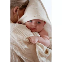 Prosop cu gluga din bumbac organic pentru bebelusi - 75x75 cm - Little Goose - Little Dutch 4