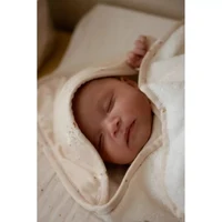 Prosop cu gluga din bumbac organic pentru bebelusi - 75x75 cm - Little Goose - Little Dutch 6