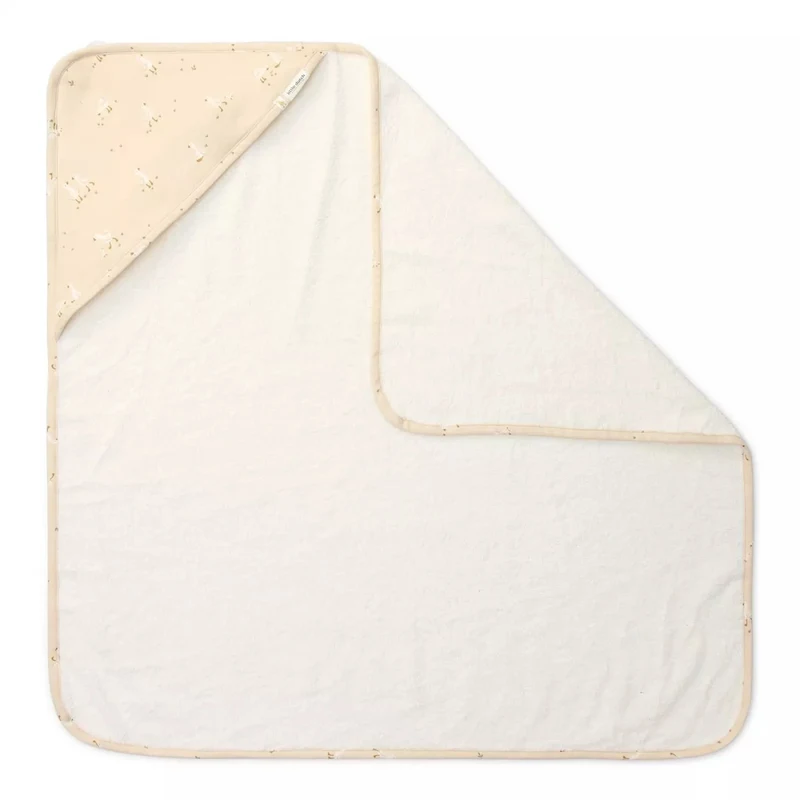 Prosop cu gluga din bumbac organic pentru bebelusi - 75x75 cm - Little Goose - Little Dutch 2