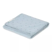 Patura dublata din bumbac organic - 70x100 cm - Pure Denim Blue - Little Dutch 2